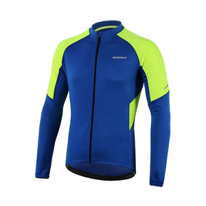 BERGRISAR Men's Long Sleeve MTB Cycling Jersey with Pockets