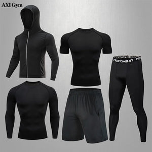 Gym Rashguard Men's Fitness Compression Suit | Classic Black