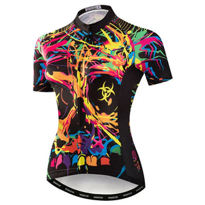 Weimostar Skull Cycling Jersey - Women's Short Sleeve MTB & Road