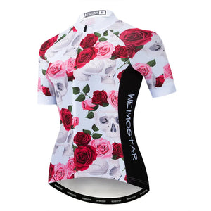 Weimostar Skull Cycling Jersey - Women's Short Sleeve MTB & Road