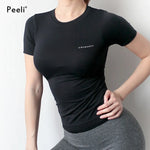 Load image into Gallery viewer, Peeli Women&#39;s Seamless Yoga Top | Short Sleeve Gym Shirt
