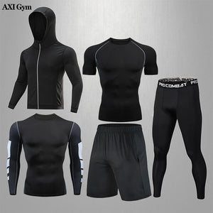 Gym Rashguard Men's Fitness Compression Suit | Classic Black