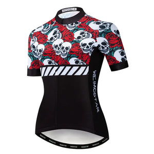 Weimostar Skull Cycling Jersey - Women's Short Sleeve MTB & Road