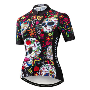 Weimostar Skull Cycling Jersey - Women's Short Sleeve MTB & Road