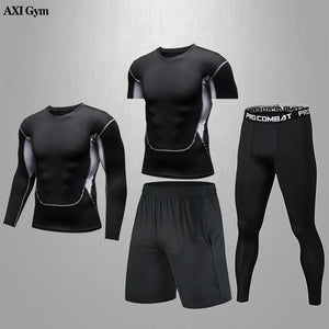 Gym Rashguard Men's Fitness Compression Suit | Classic Black