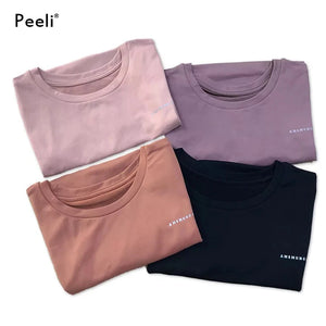 Peeli Women's Seamless Yoga Top | Short Sleeve Gym Shirt