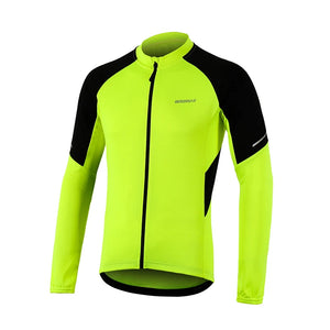 BERGRISAR Men's Long Sleeve MTB Cycling Jersey with Pockets