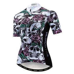 Weimostar Skull Cycling Jersey - Women's Short Sleeve MTB & Road