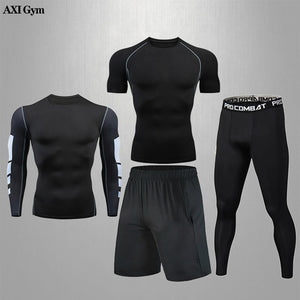 Gym Rashguard Men's Fitness Compression Suit | Classic Black