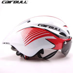 Load image into Gallery viewer, Aero TT Road Bicycle Helmet with Goggles | Racing Safety
