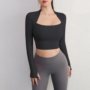 Right Angle Shoulder Yoga Top | Long Sleeve Gym Shirt