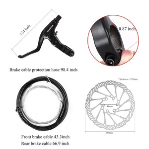 BUCKLOS MTB Disc Brake Set 160mm Mechanical Calipers & Rotor