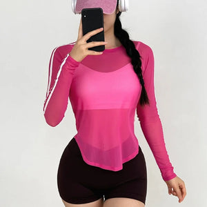 Cloud Hide Sexy Ladies Sports Shirt | Fitness Yoga Top Long Sleeve