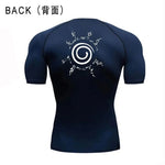 Carica l&#39;immagine nel visualizzatore di Gallery, Anime Men&#39;s Compression T-Shirt | Dark Blue Running Gym Top
