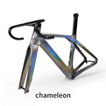 Cargar imagen en el visor de la galería, Full Carbon Disc Brake Road Bike Frame Hidden Cable Racing BSA T47 Cyclocross Bicycle Frame Di2 With Handlebar
