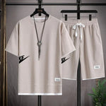 Cargar imagen en el visor de la galería, Korean Men&#39;s Sportswear Set | Short-Sleeved T-shirt &amp; Shorts
