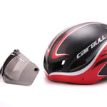 Load image into Gallery viewer, Aero TT Road Bicycle Helmet with Goggles | Racing Safety
