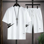 Cargar imagen en el visor de la galería, Korean Men&#39;s Sportswear Set | Short-Sleeved T-shirt &amp; Shorts
