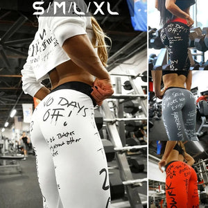 Letter Printed High Waisted Yoga Pants Women Gym