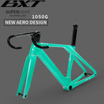 Cargar imagen en el visor de la galería, Full Carbon Disc Brake Road Bike Frame Hidden Cable Racing BSA T47 Cyclocross Bicycle Frame Di2 With Handlebar
