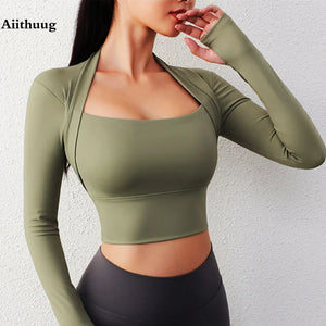 Right Angle Shoulder Yoga Top | Long Sleeve Gym Shirt