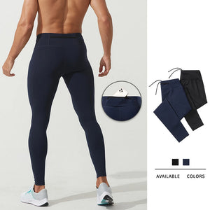 Men's Fitness Tights – Compression Gym Running Pants with Pocket