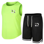 Carica l&#39;immagine nel visualizzatore di Gallery, Summer Sleeveless T-Shirt Set | Men&#39;s Quick Dry Tank Top + Shorts
