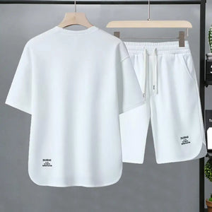 Retro Sportswear Set | Ice Silk T-shirt & Shorts