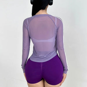 Cloud Hide Sexy Ladies Sports Shirt | Fitness Yoga Top Long Sleeve