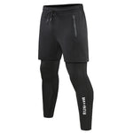 Carica l&#39;immagine nel visualizzatore di Gallery, Men&#39;s 2-in-1 Run Trousers Double Layer Tight Training Pants
