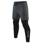 Carica l&#39;immagine nel visualizzatore di Gallery, Men&#39;s 2-in-1 Run Trousers Double Layer Tight Training Pants
