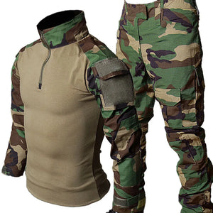 Camo Tactical Sets Men Long Sleeve + Cargo Pants