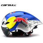 Load image into Gallery viewer, Aero TT Road Bicycle Helmet with Goggles | Racing Safety
