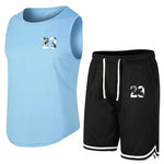 Carica l&#39;immagine nel visualizzatore di Gallery, Summer Sleeveless T-Shirt Set | Men&#39;s Quick Dry Tank Top + Shorts
