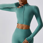 Carregar imagem no visualizador da galeria, Women&#39;s Long Sleeve Yoga Jacket | Gym Exercise &amp; Running
