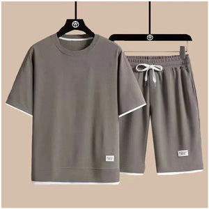 Trendy Casual Sporty Ice Silk Shorts Set