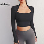 Load image into Gallery viewer, Right Angle Shoulder Yoga Top | Long Sleeve Gym Shirt
