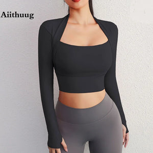 Right Angle Shoulder Yoga Top | Long Sleeve Gym Shirt