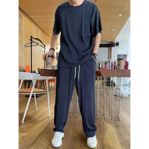 Summer Loose Ice Sports Tracksuit | Casual Two-Piece Set