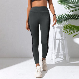 Sexy High Waist Fitness Leggings Women Mesh Yoga Pants