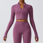 Carregar imagem no visualizador da galeria, Women&#39;s Long Sleeve Yoga Jacket | Gym Exercise &amp; Running
