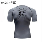 Cargar imagen en el visor de la galería, Anime Men&#39;s Compression T-Shirt | Dark Blue Running Gym Top
