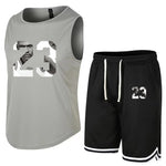 Carica l&#39;immagine nel visualizzatore di Gallery, Summer Sleeveless T-Shirt Set | Men&#39;s Quick Dry Tank Top + Shorts
