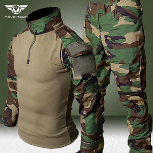 Camo Tactical Sets Men Long Sleeve + Cargo Pants