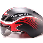 Load image into Gallery viewer, Aero TT Road Bicycle Helmet with Goggles | Racing Safety
