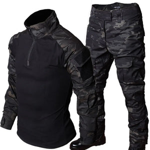 Camo Tactical Sets Men Long Sleeve + Cargo Pants