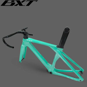 Full Carbon Disc Brake Road Bike Frame Hidden Cable Racing BSA T47 Cyclocross Bicycle Frame Di2 With Handlebar