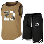 Carica l&#39;immagine nel visualizzatore di Gallery, Summer Sleeveless T-Shirt Set | Men&#39;s Quick Dry Tank Top + Shorts
