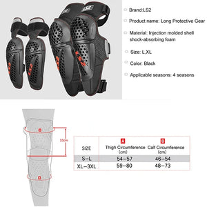 LS2 Motorcycle Knee & Elbow Pads - Breathable Protective Combo