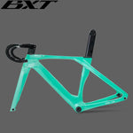 Cargar imagen en el visor de la galería, Full Carbon Disc Brake Road Bike Frame Hidden Cable Racing BSA T47 Cyclocross Bicycle Frame Di2 With Handlebar
